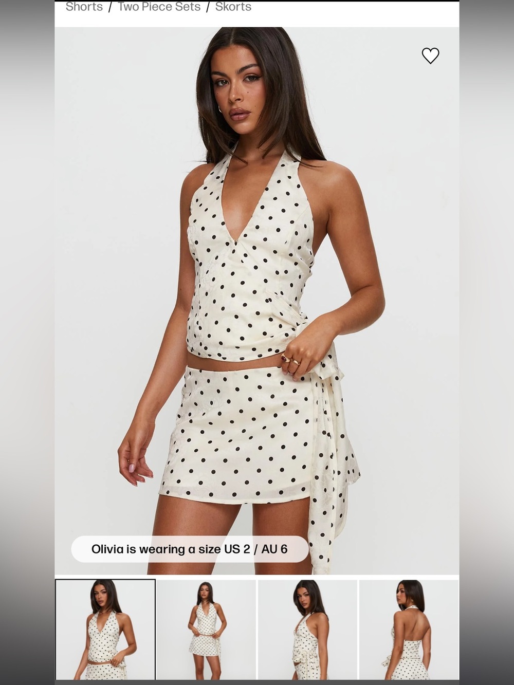 Princess Polly Polka Dot Skirt Set